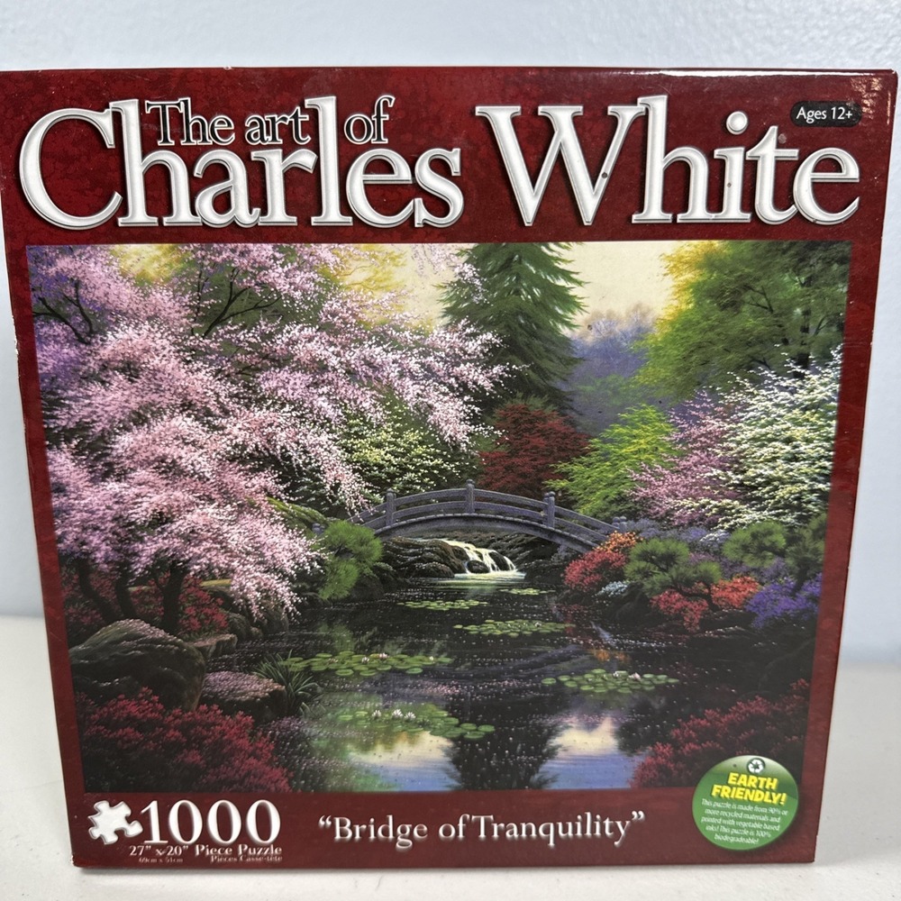 CHARLES WHITE THE BRIDGE OF‎ TRANQUILITY 1000 PUZZLE 27 X 20 Earth Friendly